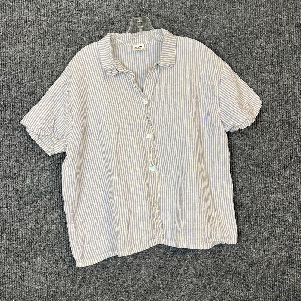 Marc & Ware 100% Linen Button Up Shirt Size Large Coastal Beach Minimalist